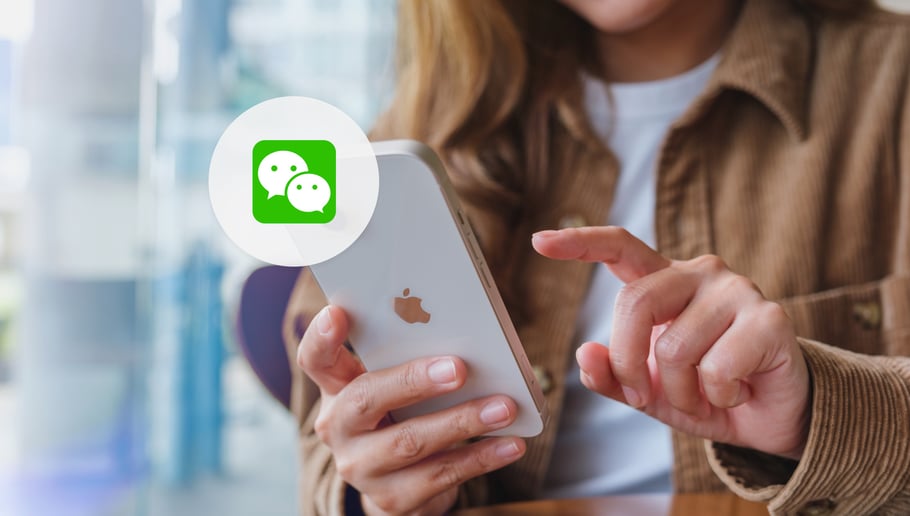 People using WeChat on phone