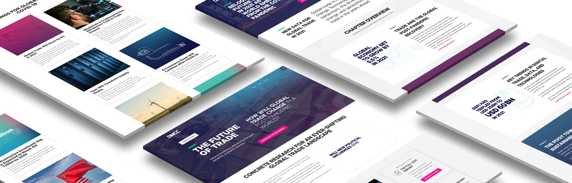 DMCC Future of Trade website mockups