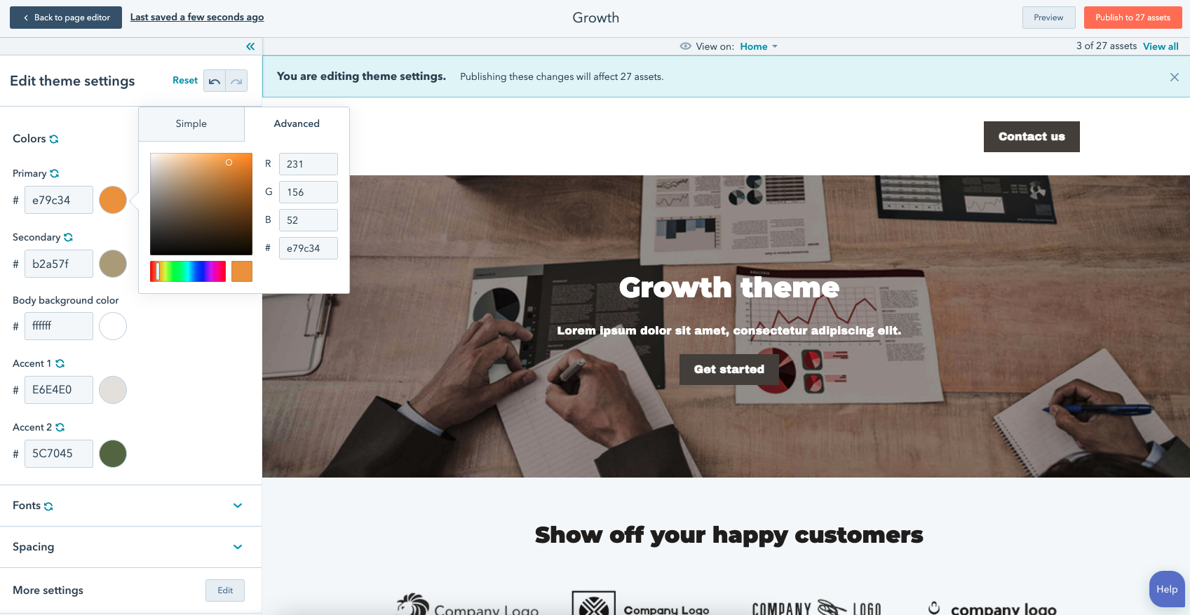 HubSpot CMS website builder