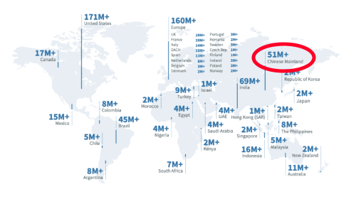 linkedin users around the world