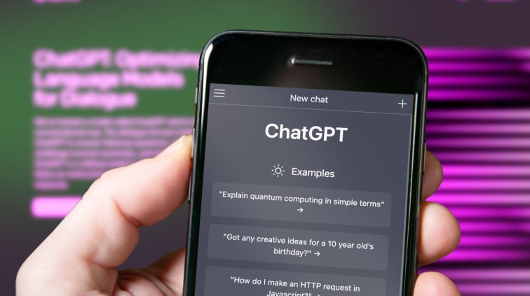 Person using ChatGPT on mobile