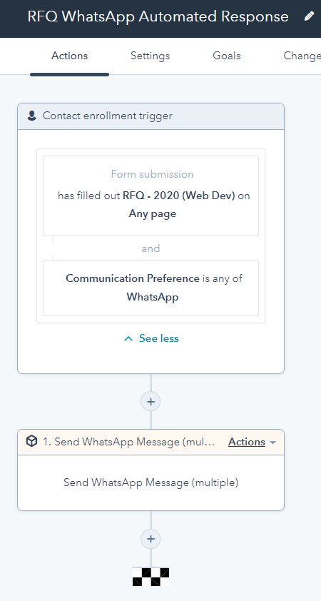 rfq whatsapp automated message