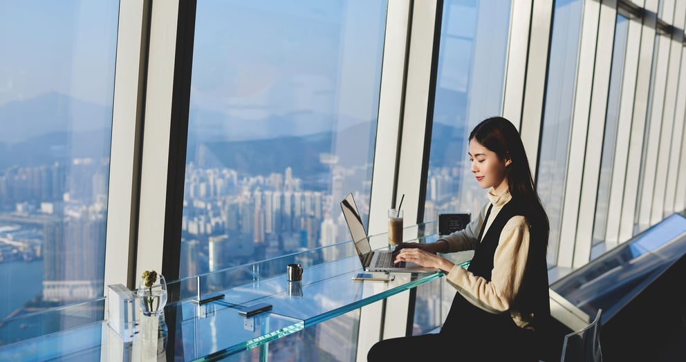 Woman browsing Internet search engine