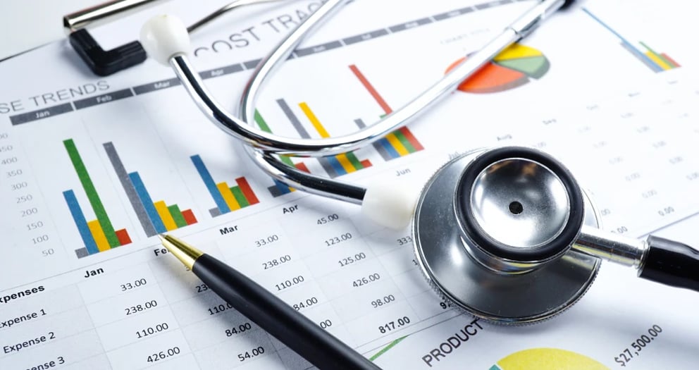 Stethoscope and doctor charts