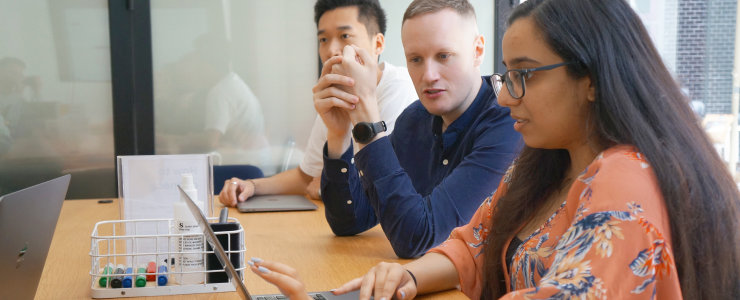 employees creating a china microsite